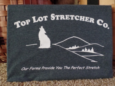 Top Lot Stretcher Co. T-shirt - Heather Grey w White Lettering